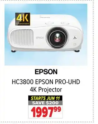 2001 Audio Video HC3800 EPSON PRO-UHD 4K Projector offer