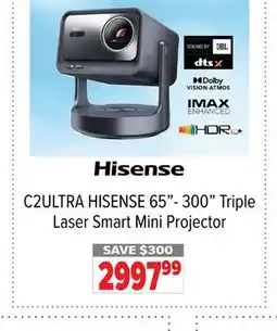 2001 Audio Video C2ULTRA HISENSE 65- 300 Triple Laser Smart Mini Projector offer