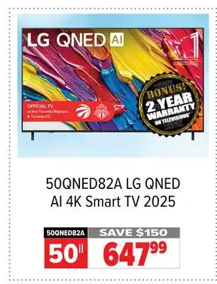 2001 Audio Video 50QNED82A LG 50 QNED AI 4K Smart TV 2025 offer