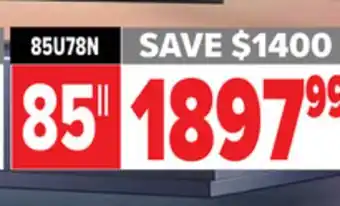 2001 Audio Video 85U78N HISENSE 85 4K UHD QDOT 144Hz MINI-LED offer