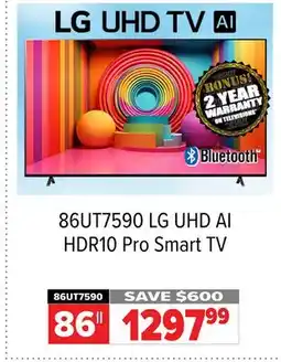 2001 Audio Video 86UT7590 LG 86 UHD AI HDR10 Pro Smart TV offer