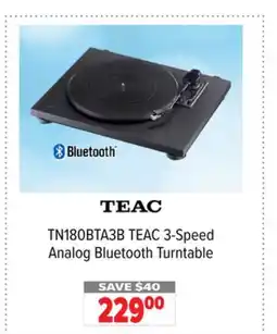 2001 Audio Video TN180BTA3B TEAC 3-Speed Analog Bluetooth Turntable offer