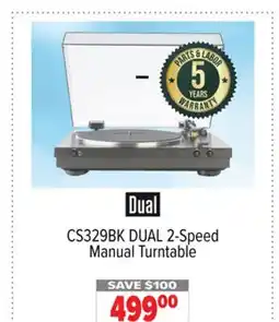 2001 Audio Video CS329BK DUAL 2-Speed Manual Turntable offer