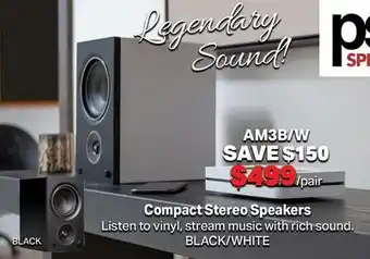 2001 Audio Video AM3B/W Compact Stereo Speakers offer