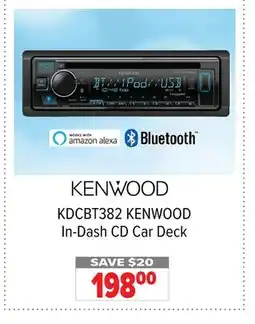 2001 Audio Video KDCBT382 KENWOOD In-Dash CD Car Deck offer