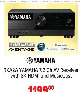 2001 Audio Video RXA2A YAMAHA 7.2 Ch AV Receiver with 8K HDMI and MusicCast offer