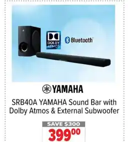 2001 Audio Video SRB40A YAMAHA Sound Bar with Dolby Atmos & External Subwoofer offer