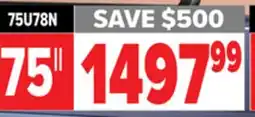 2001 Audio Video 75U78N Hisense 75 U78N ULED MiniLED offer
