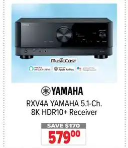 2001 Audio Video RXV4A YAMAHA 5.1-Ch. 8K HDR10+ Receiver offer