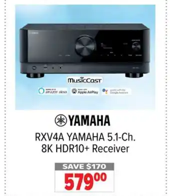 2001 Audio Video RXV4A YAMAHA 5.1-Ch. 8K HDR10+ Receiver offer