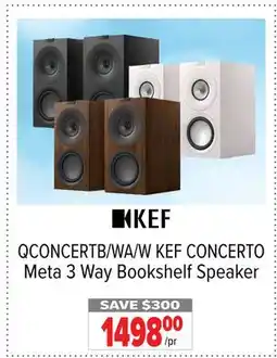 2001 Audio Video QCONCERTB/WA/W KEF CONCERTO Meta 3 Way Bookshelf Speaker offer