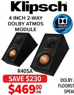 2001 Audio Video R40SA Klipsch 4 INCH 2-WAY DOLBY ATMOS DOLBY MODULE offer