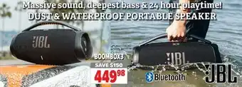 2001 Audio Video BOOMBOX3 DUST & WATERPROOF PORTABLE SPEAKER offer