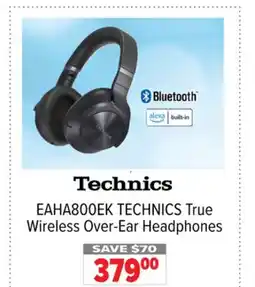 2001 Audio Video EAHA800EK TECHNICS True Wireless Over-Ear Headphones offer
