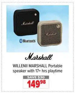 2001 Audio Video WILLENII MARSHALL Portable speaker with 17+ hrs playtime offer