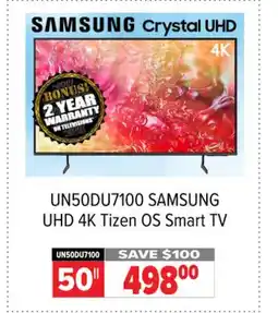 2001 Audio Video UN50DU7100 50 SAMSUNG UHD 4K Tizen OS Smart TV offer