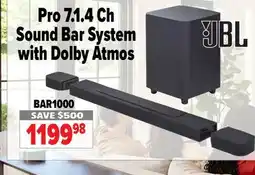 2001 Audio Video BAR1000 Pro 7.1. 4 Ch Sound Bar System with Dolby Atmos offer