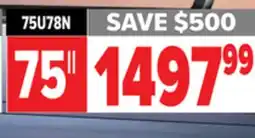 2001 Audio Video 75U78N HISENSE 75 4K UHD QDOT 144Hz MINI-LED offer