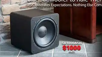 2001 Audio Video SB1000ASH Subwoofer offer