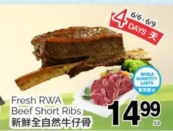 T&T Supermarket FRESH RWA BEEF SHORT RIBS offer