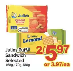 T&T Supermarket JULIES PUFF SANDWICH, 168G, 170G, 180G offer