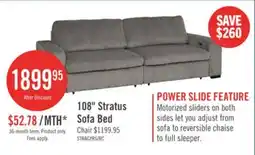The Brick Stratus 108 Faux Fur Fabric Full-Size Sofa Bed with Power Sliding - Fog Grey offer