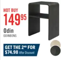 The Brick Odin Bedside Nightstand with Storage Shelf, 18W x 25.75H - Black offer