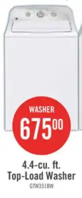 The Brick GE 4.4 Cu. Ft. Top-Load Agitator Washer with SaniFresh Cycle - GTW331BMRWS offer