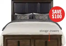 The Brick Kane Platform Storage Bed with Headboard & Frame, Vegan Leather, Brown - Queen Size offer