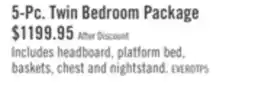 The Brick Everley Platform Bed 5pc Set with Panel Headboard, Chest & Nightstand, Two-Tone - Twin Size offer