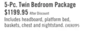 The Brick Everley Platform Bed 5pc Set with Panel Headboard, Chest & Nightstand, Two-Tone - Twin Size offer