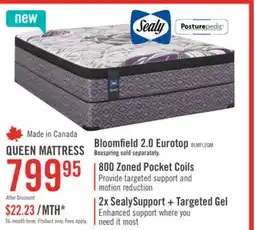 The Brick Sealy Posturepedic Bloomfield 2.0 Eurotop Queen Mattress offer