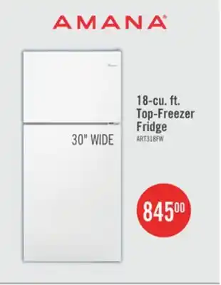 The Brick Amana 30 18 Cu. Ft. Top-Mount Refrigerator - White - ART318FFDW offer