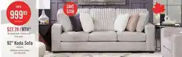 The Brick Made in Canada Koda 92 Chenille and Faux Fur Fabric Sofa with Removable Cushions - Plush Paloma Grey offer