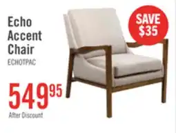 The Brick Echo 27.95 Fabric Accent Chair with Wood Arms and Legs - Beige offer