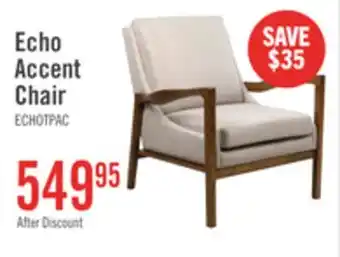 The Brick Echo 27.95 Fabric Accent Chair with Wood Arms and Legs - Beige offer