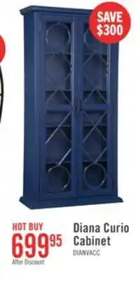 The Brick Diana 36 Curio Cabinet with Glass Doors - Navy Blue offer