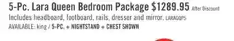 The Brick Lara 5pc Bedroom Set with Bed, Dresser & Mirror, Antique Grey - Queen Size offer