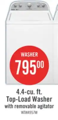 The Brick Whirlpool 4.4 Cu. Ft. Top-Load Washer - White - WTW4957PW offer