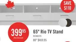 The Brick Rio 65 Modern TV Stand with Storage and Cable Management for TVs up to 75- White offer