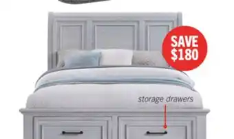 The Brick Kylie Platform Storage Bed with Headboard & Frame, Grey - Queen Size offer