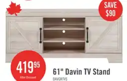 The Brick Davin 61 Rustic TV Stand with Storage and Cable Management for TVs up to 70- Whitewash offer