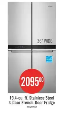 The Brick Whirlpool 36 19.4 Cu. Ft. French-Door Refrigerator - Fingerprint-Resistant Stainless Finish - WRQA5 offer