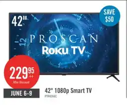 The Brick Proscan 42 1080p LED HDR 60Hz Roku Smart TV (PTR4266) offer