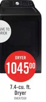The Brick Samsung 7.4 Cu. Ft. Electric Dryer - Black Stainless Steel - DVE47CG3500VAC offer