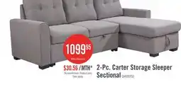 The Brick Carter 2-Piece Left-Facing Linen-Look Fabric Sleeper Sectional with Storage Chaise - Solis Grey offer