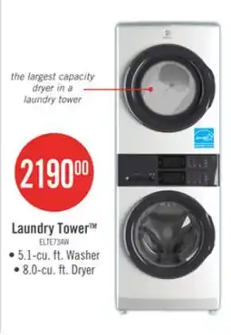 The Brick Electrolux 5.1/8.0 Cu. Ft. Front-Load Laundry Tower - White - ELTE730CAW offer