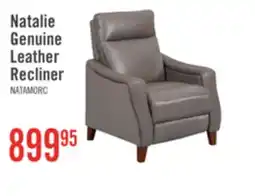 The Brick Natalie 32.5 Top-Grain Genuine Leather Pushback Reclining Chair with Wood Legs - Grey offer