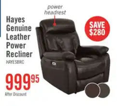 The Brick Hayes 38 Genuine Leather Power Reclining Chairs with Adjustable Headrest - Brown offer