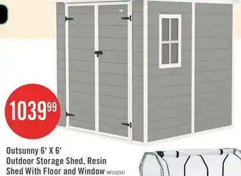The Brick Outsunny 6' X 6' Outdoor Storage Shed, Resin Shed With Floor, Window offer